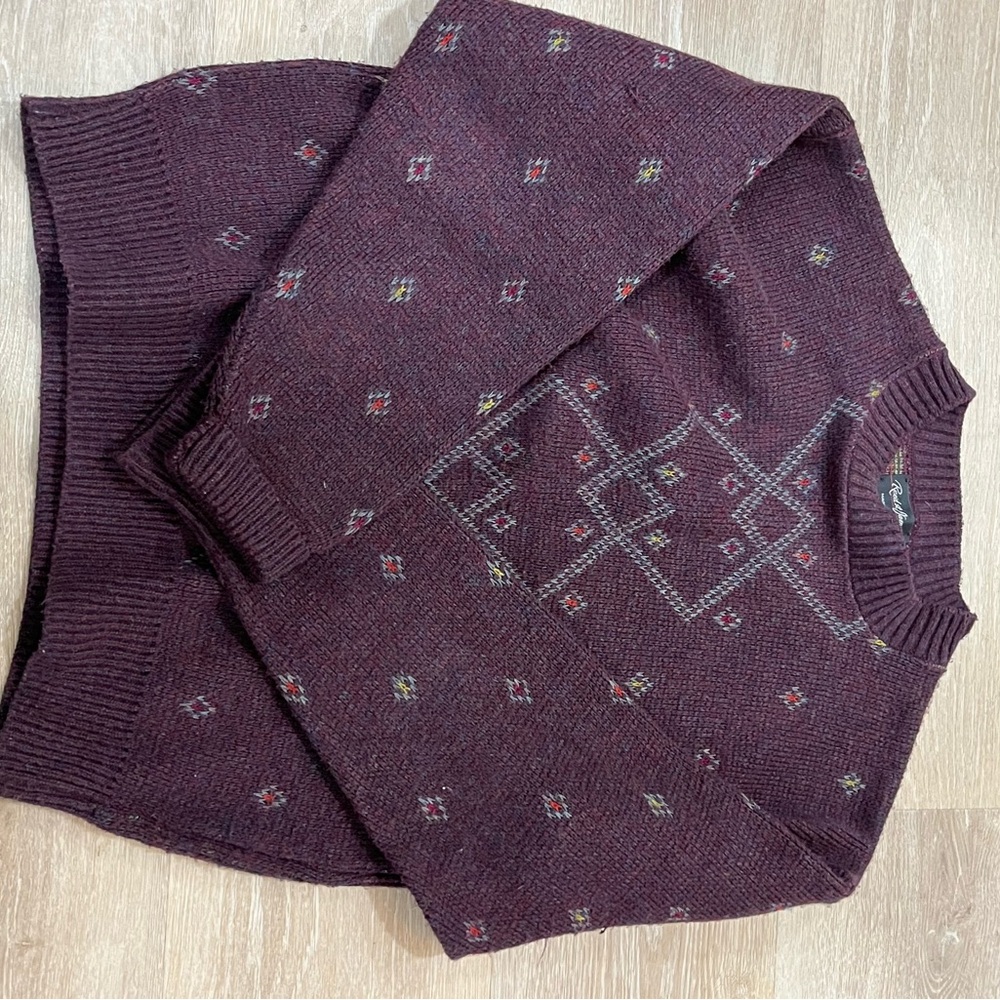 Men's Burgundy Patterned Reed St James sweater.